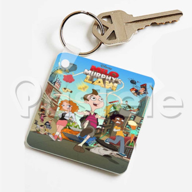 Milo Murphy s Law Custom Art Keychain Key Ring Jewelry Necklaces Pendant Two Sides