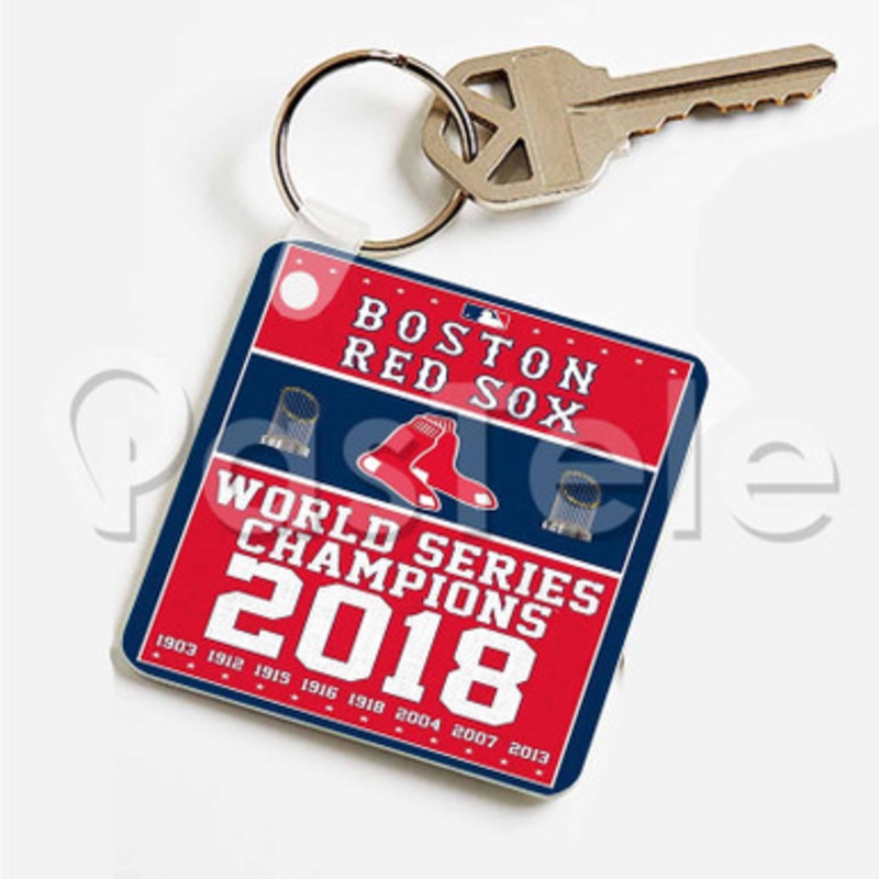 MLB Boston Red Sox Champions Custom Art Keychain Key Ring Jewelry Necklaces Pendant Two Sides
