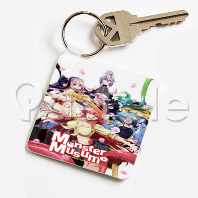 Monster Musume Everyday Life with Monsters Custom Art Keychain Key Ring Jewelry Necklaces Pendant Two Sides