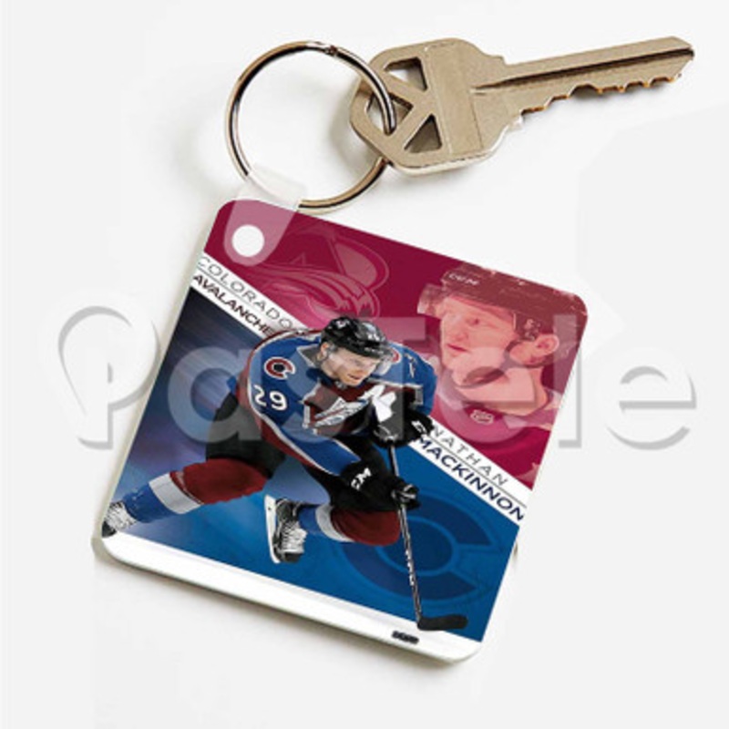Nathan Mac Kinnon Colorado Avalanche NHL Custom Art Keychain Key Ring Jewelry Necklaces Pendant Two Sides