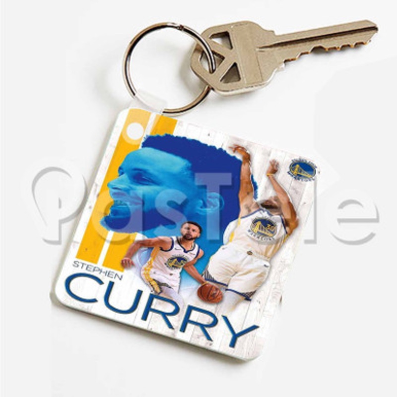 NBA Golden State Warriors Stephen Curry Custom Art Keychain Key Ring Jewelry Necklaces Pendant Two Sides