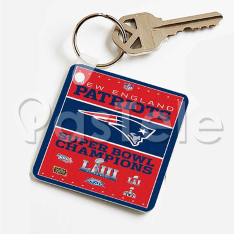 NFL New England Patriots Champions Custom Art Keychain Key Ring Jewelry Necklaces Pendant Two Sides