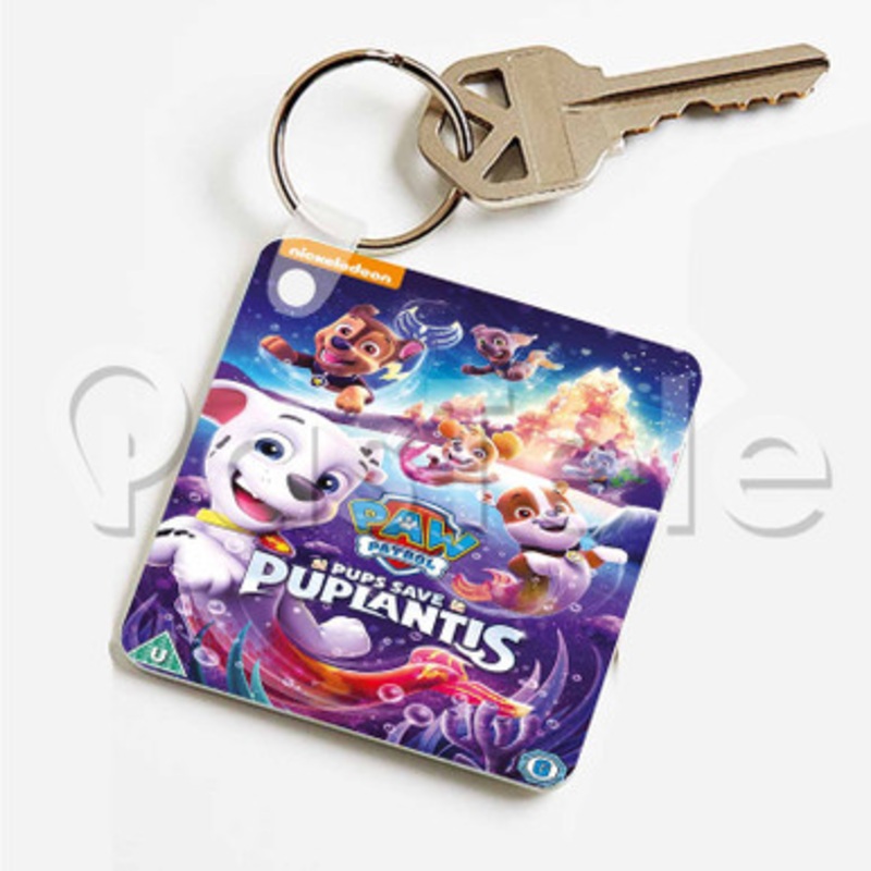 Paw Patrol Pups Save Puplantis Custom Art Keychain Key Ring Jewelry Necklaces Pendant Two Sides