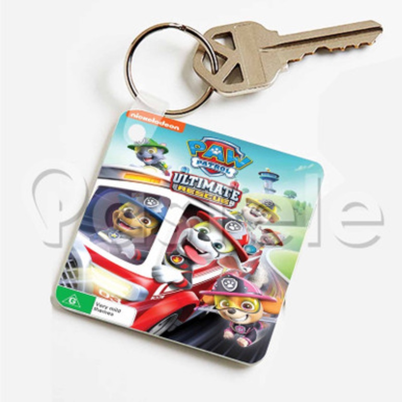 PAW Patrol Ultimate Rescue Custom Art Keychain Key Ring Jewelry Necklaces Pendant Two Sides