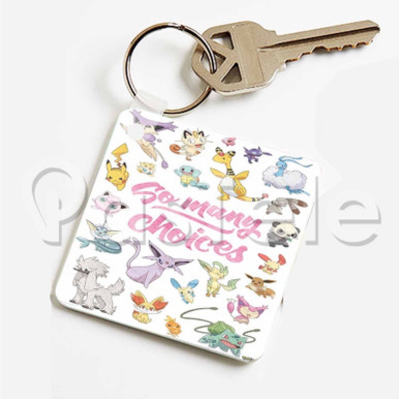 Pok mon Characters Custom Art Keychain Key Ring Jewelry Necklaces Pendant Two Sides
