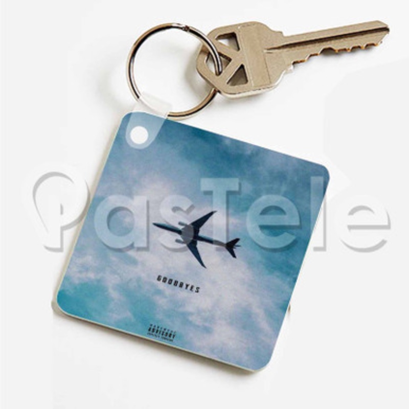 Post Malone Goodbyes feat Young Thug 2 Custom Art Keychain Key Ring Jewelry Necklaces Pendant Two Sides