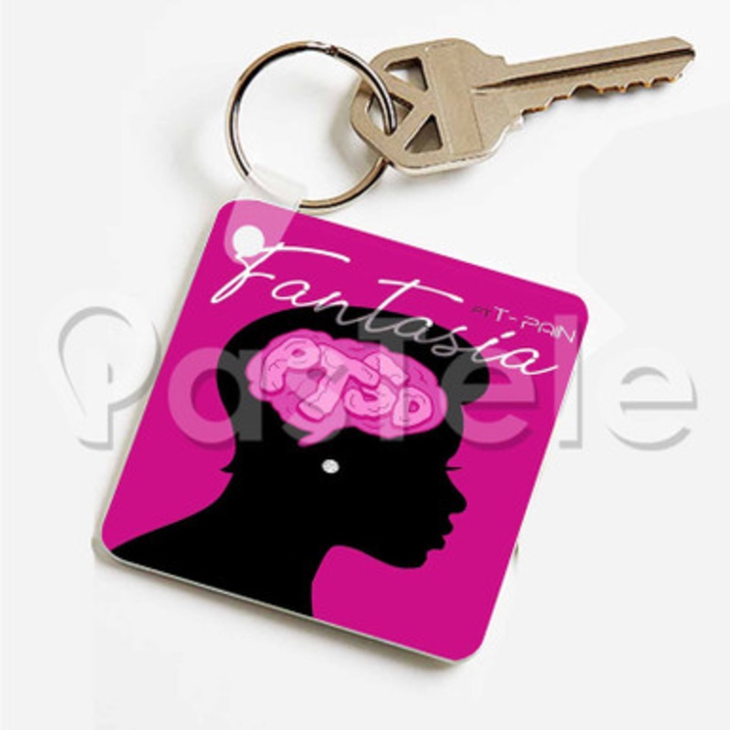 PTSD Fantasia Feat T Pain Custom Art Keychain Key Ring Jewelry Necklaces Pendant Two Sides