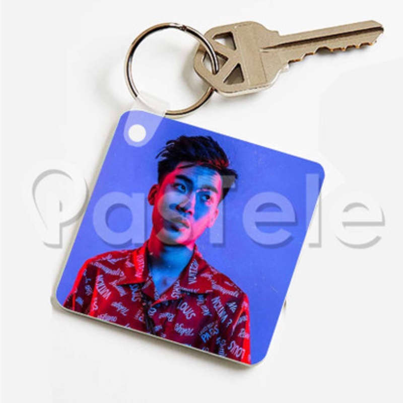 Ricegum Custom Art Keychain Key Ring Jewelry Necklaces Pendant Two Sides