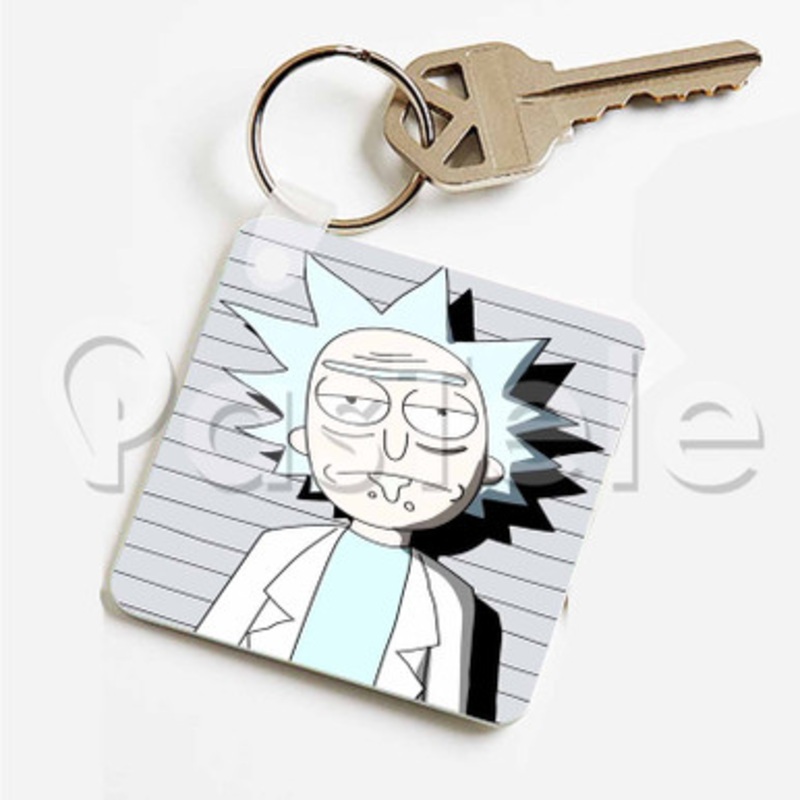 Rick Sanchez Custom Art Keychain Key Ring Jewelry Necklaces Pendant Two Sides