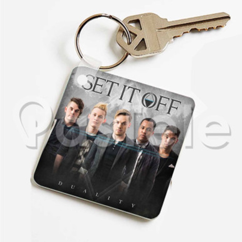 Set It Off band Custom Art Keychain Key Ring Jewelry Necklaces Pendant Two Sides