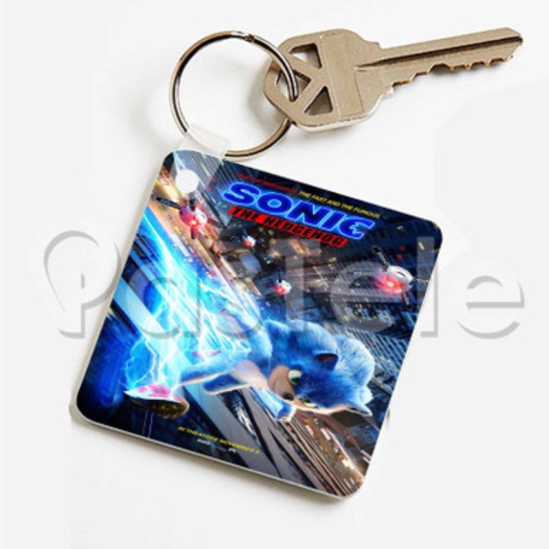 Sonic The Hedgehog Custom Art Keychain Key Ring Jewelry Necklaces Pendant Two Sides