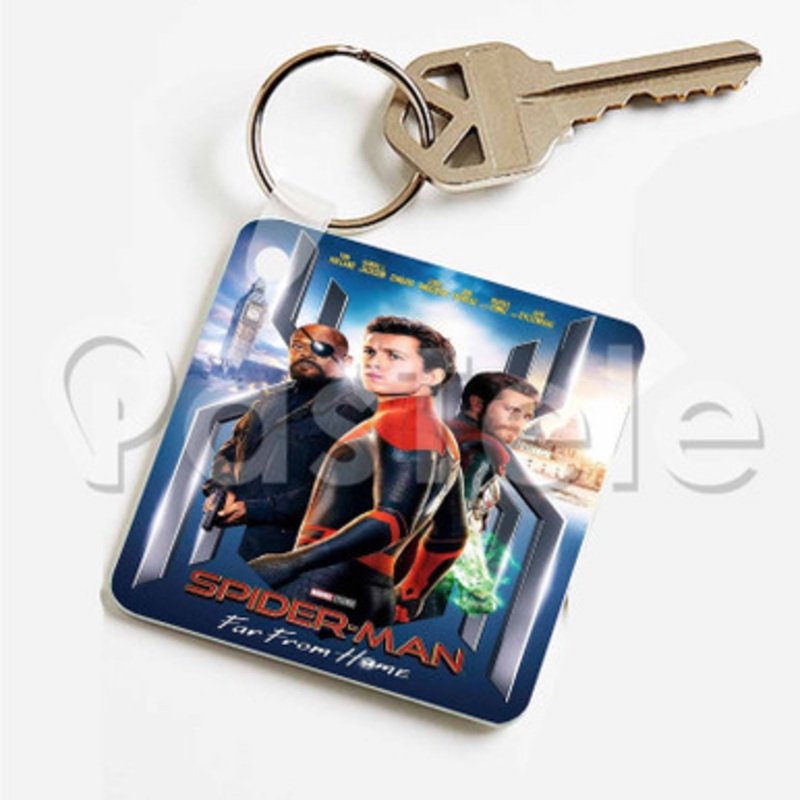 Spider Man Far From Home 2 Custom Art Keychain Key Ring Jewelry Necklaces Pendant Two Sides