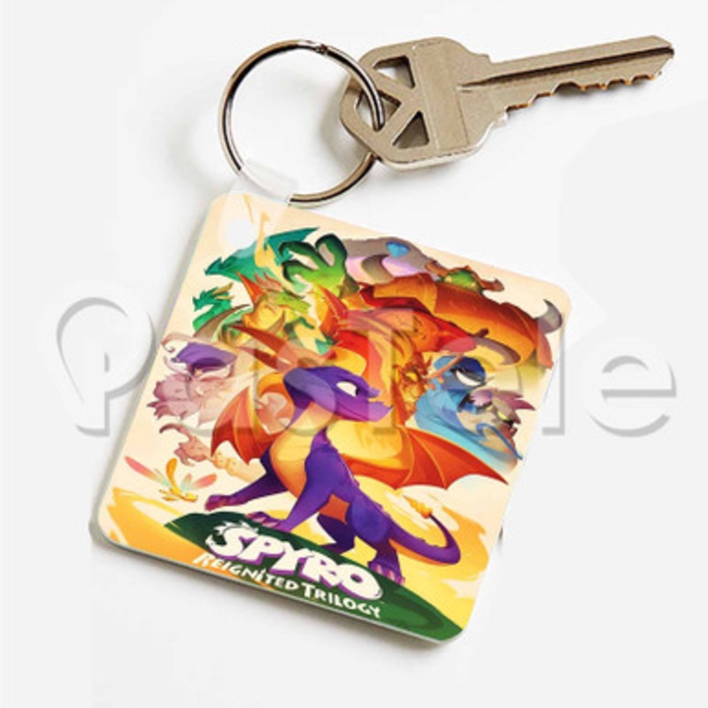 Spyro Reignited Trilogy Custom Art Keychain Key Ring Jewelry Necklaces Pendant Two Sides