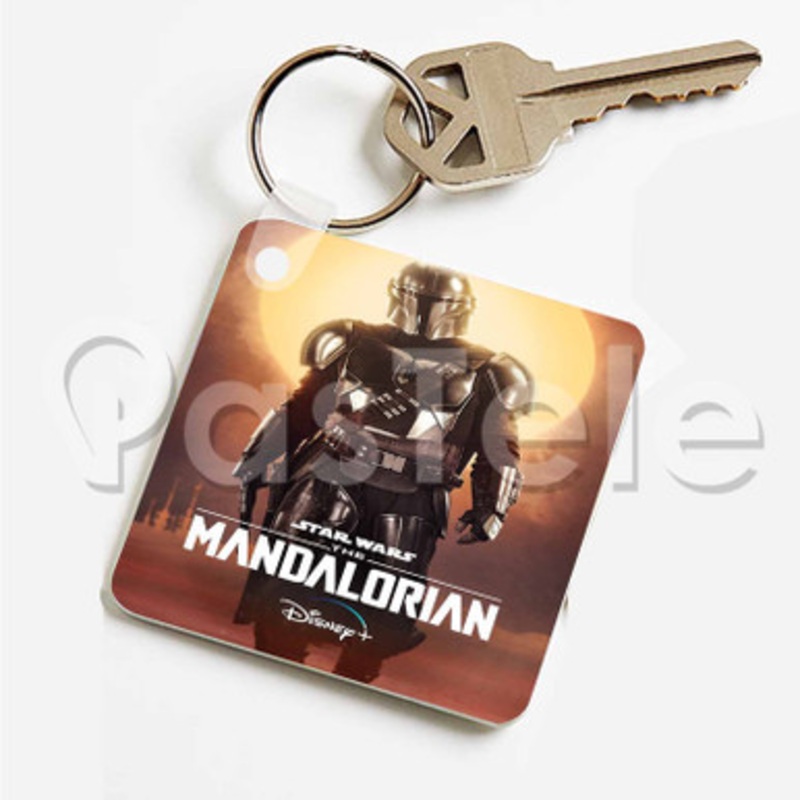 Star Wars The Mandalorian Custom Art Keychain Key Ring Jewelry Necklaces Pendant Two Sides