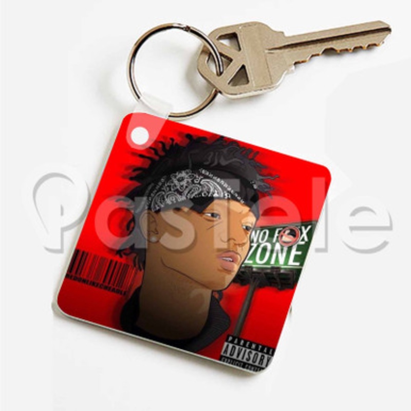 Swae Lee Custom Art Keychain Key Ring Jewelry Necklaces Pendant Two Sides