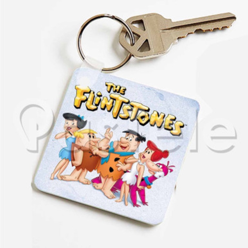 The Flintstones Custom Art Keychain Key Ring Jewelry Necklaces Pendant Two Sides