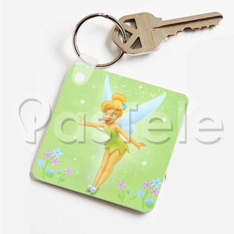tinkerbell Custom Art Keychain Key Ring Jewelry Necklaces Pendant Two Sides