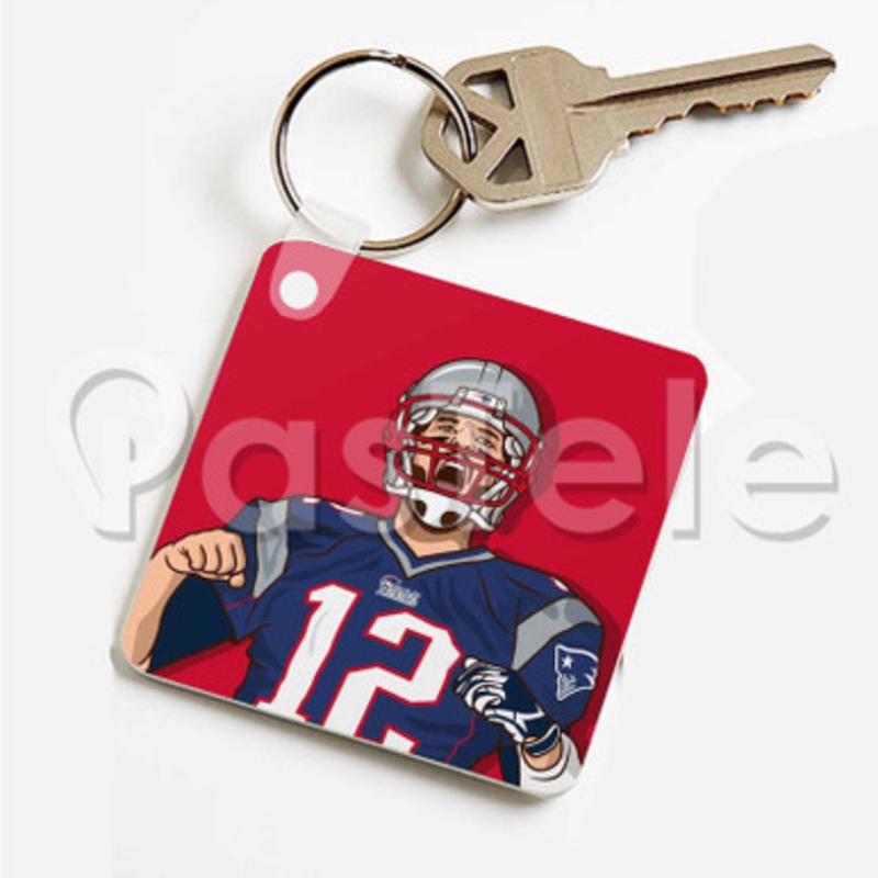 Tom Brady Custom Art Keychain Key Ring Jewelry Necklaces Pendant Two Sides
