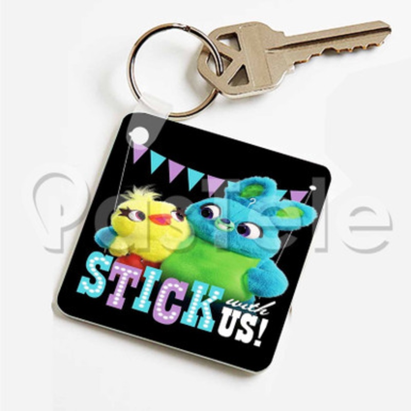 Toy Story 4 Stick With Us Custom Art Keychain Key Ring Jewelry Necklaces Pendant Two Sides