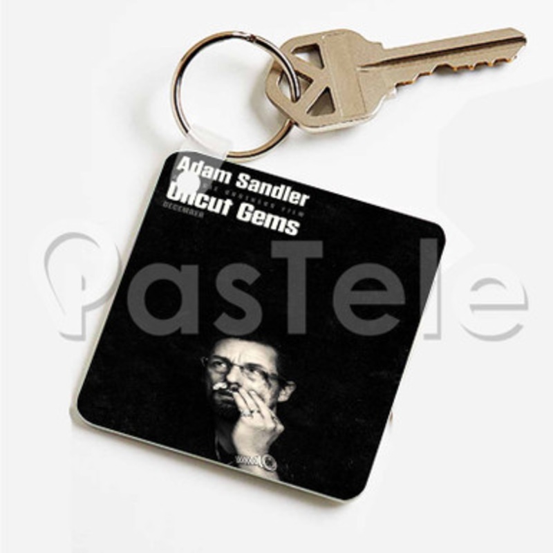 Uncut Gems Custom Art Keychain Key Ring Jewelry Necklaces Pendant Two Sides