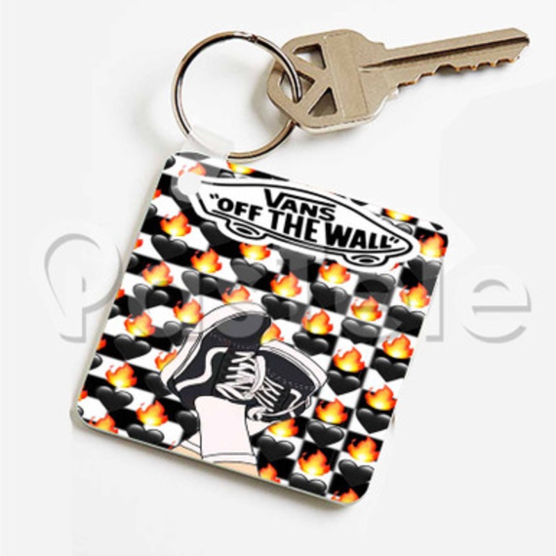 Vans Checkerboard Custom Art Keychain Key Ring Jewelry Necklaces Pendant Two Sides