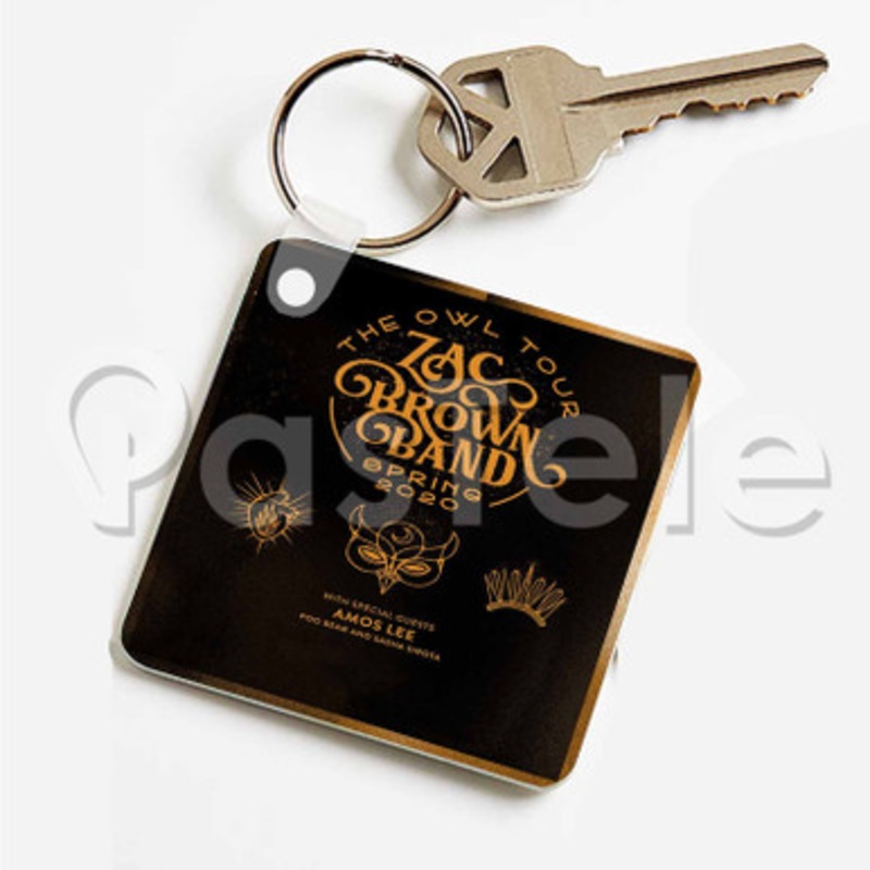 Zac Brown The Owl Tour Custom Art Keychain Key Ring Jewelry Necklaces Pendant Two Sides