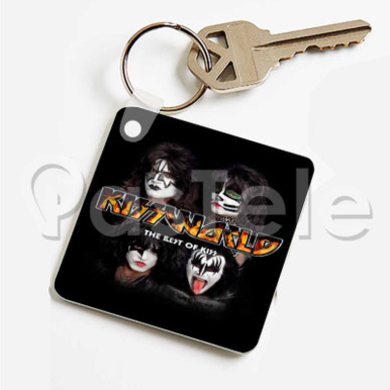 Kiss Kissworld Custom Art Keychain Key Ring Jewelry Necklaces Pendant Two Sides