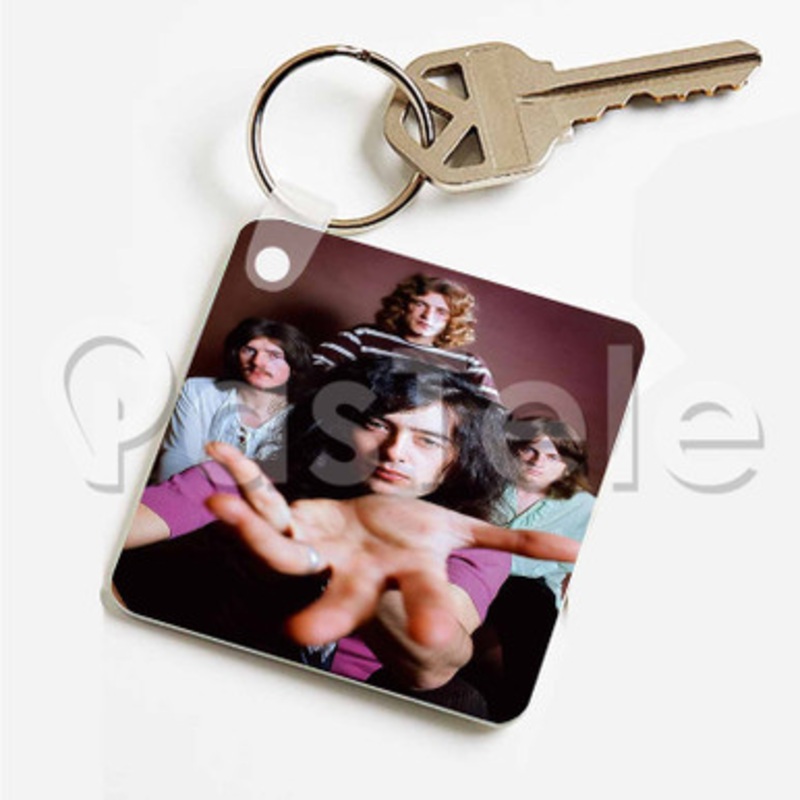 Led Zeppelin Custom Art Keychain Key Ring Jewelry Necklaces Pendant Two Sides