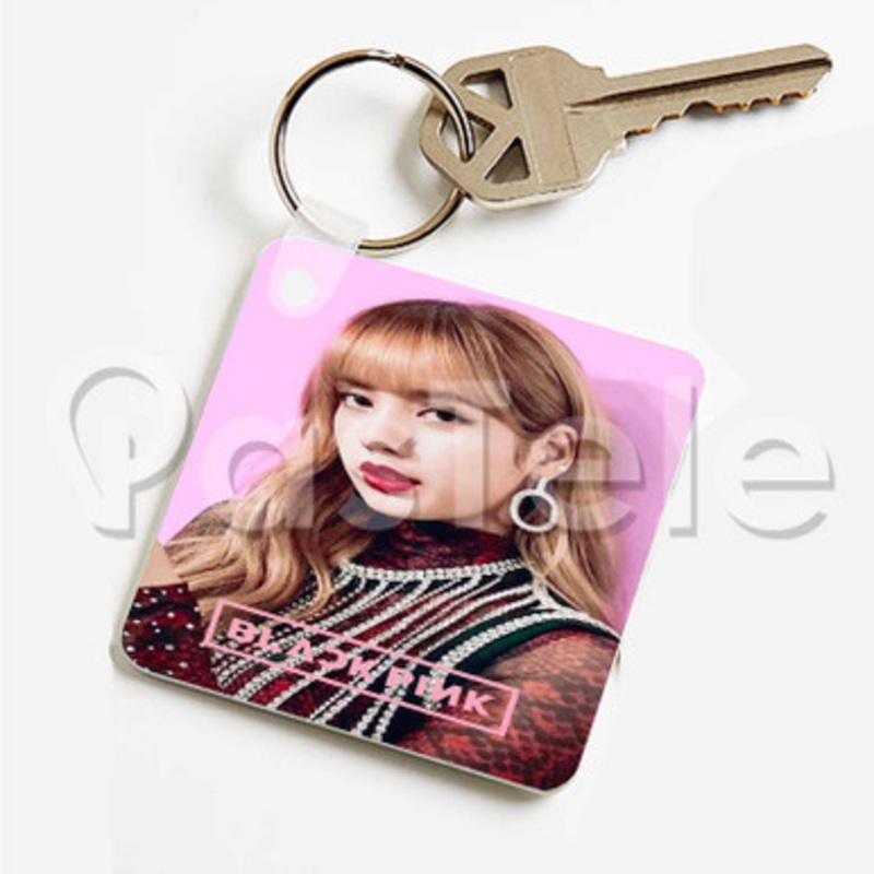 Lisa Black Pink Custom Art Keychain Key Ring Jewelry Necklaces Pendant Two Sides