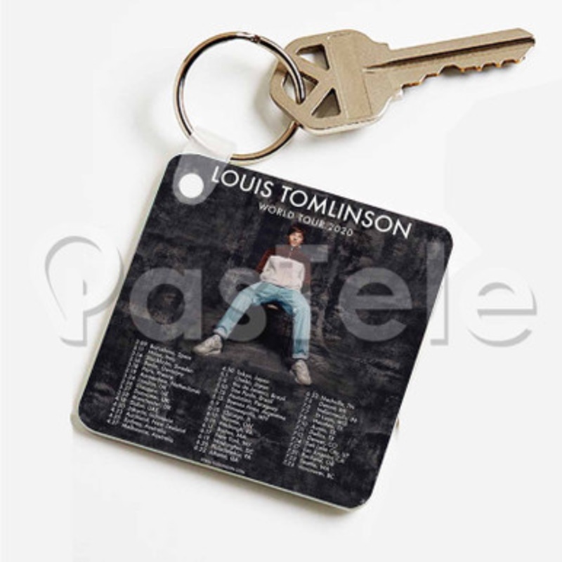 Louis Tomlinson World Tour 2020 Custom Art Keychain Key Ring Jewelry Necklaces Pendant Two Sides