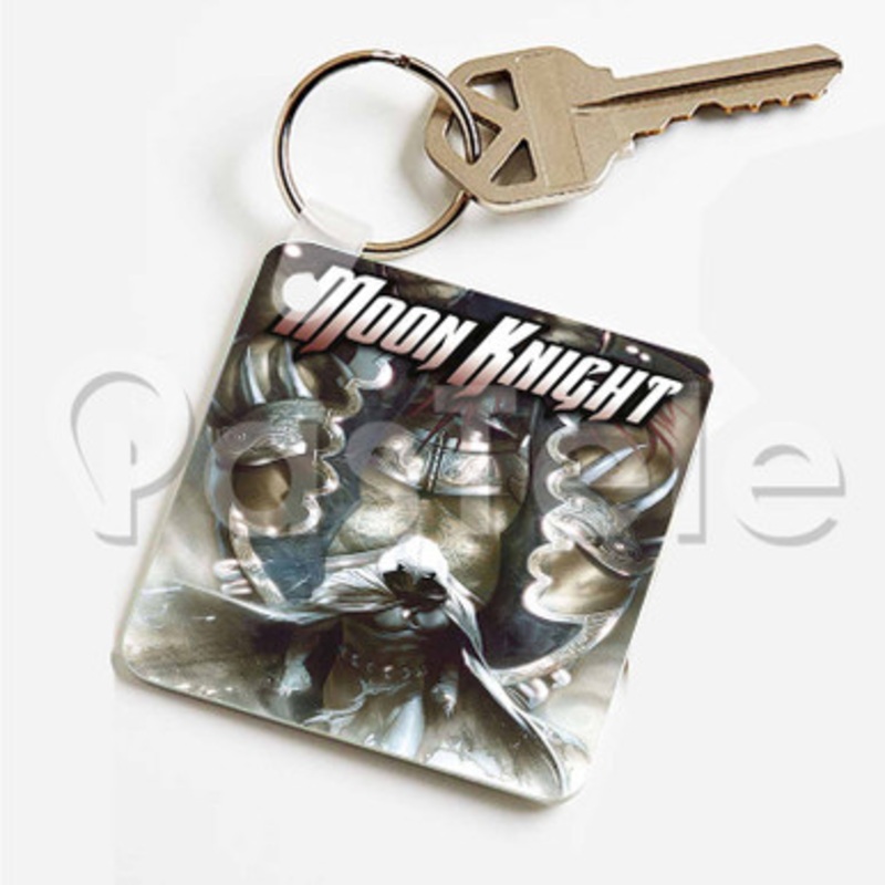 Moon Knight Marvel Custom Art Keychain Key Ring Jewelry Necklaces Pendant Two Sides