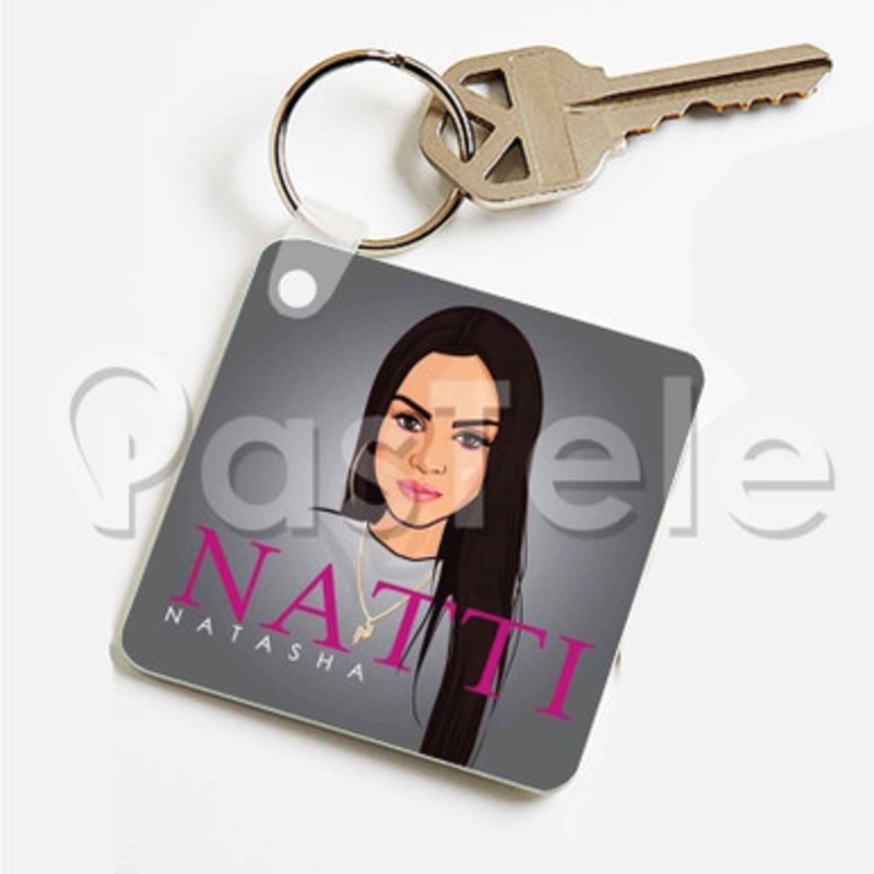 Natti Natasha Custom Art Keychain Key Ring Jewelry Necklaces Pendant Two Sides