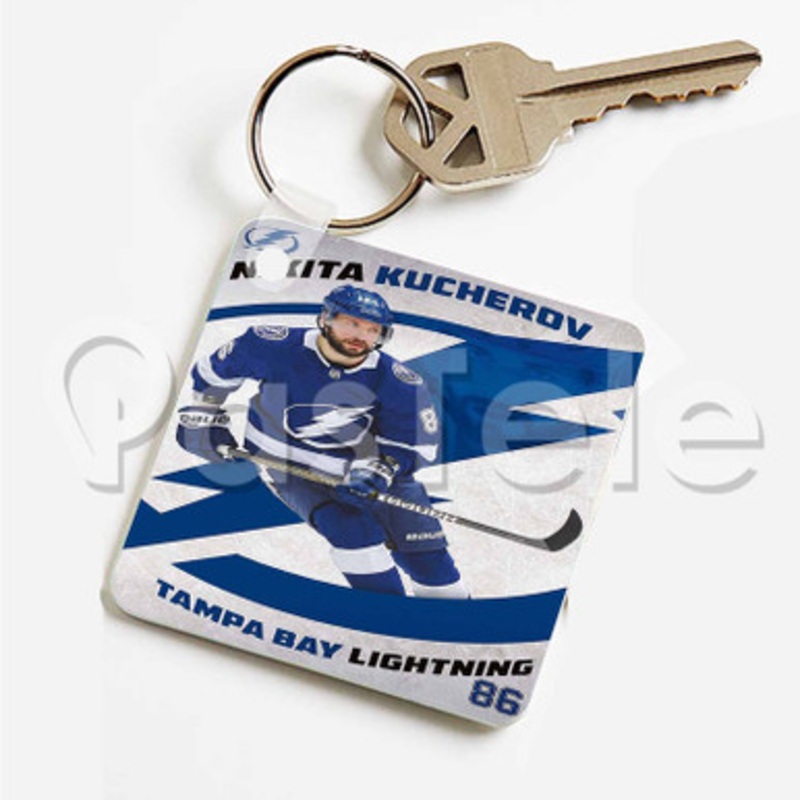 Nikita Kucherov Tampa Bay Lightning NHL Custom Art Keychain Key Ring Jewelry Necklaces Pendant Two Sides