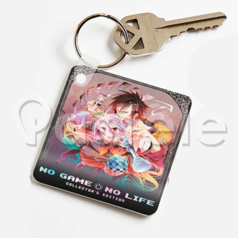 No Game No Life Custom Art Keychain Key Ring Jewelry Necklaces Pendant Two Sides