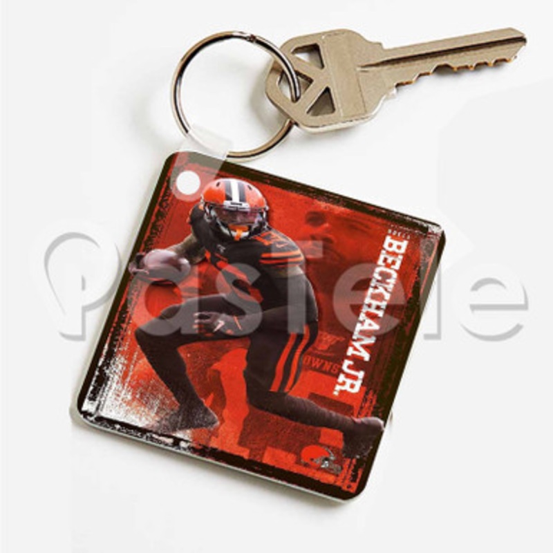 Odell Beckham Jr Cleveland Browns NFL Custom Art Keychain Key Ring Jewelry Necklaces Pendant Two Sides