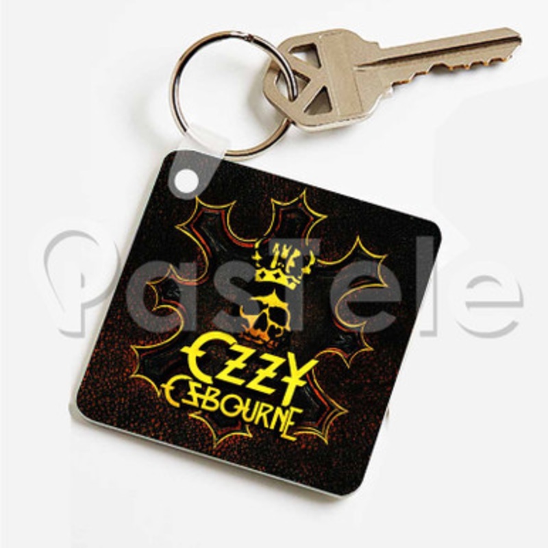 ozzy osbourne 2 Custom Art Keychain Key Ring Jewelry Necklaces Pendant Two Sides