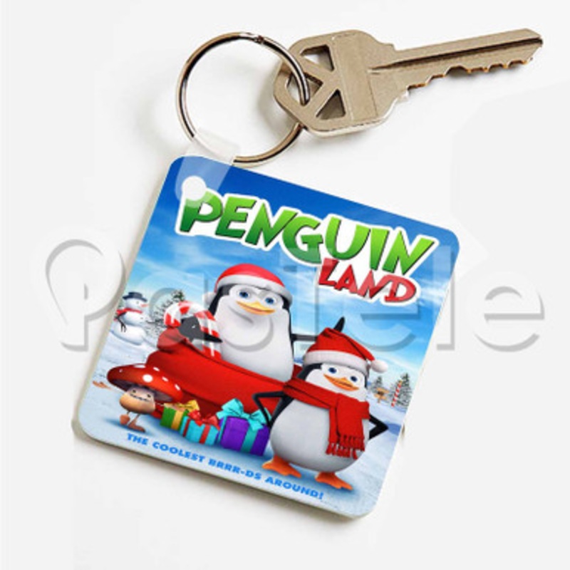 Penguin Land Custom Art Keychain Key Ring Jewelry Necklaces Pendant Two Sides