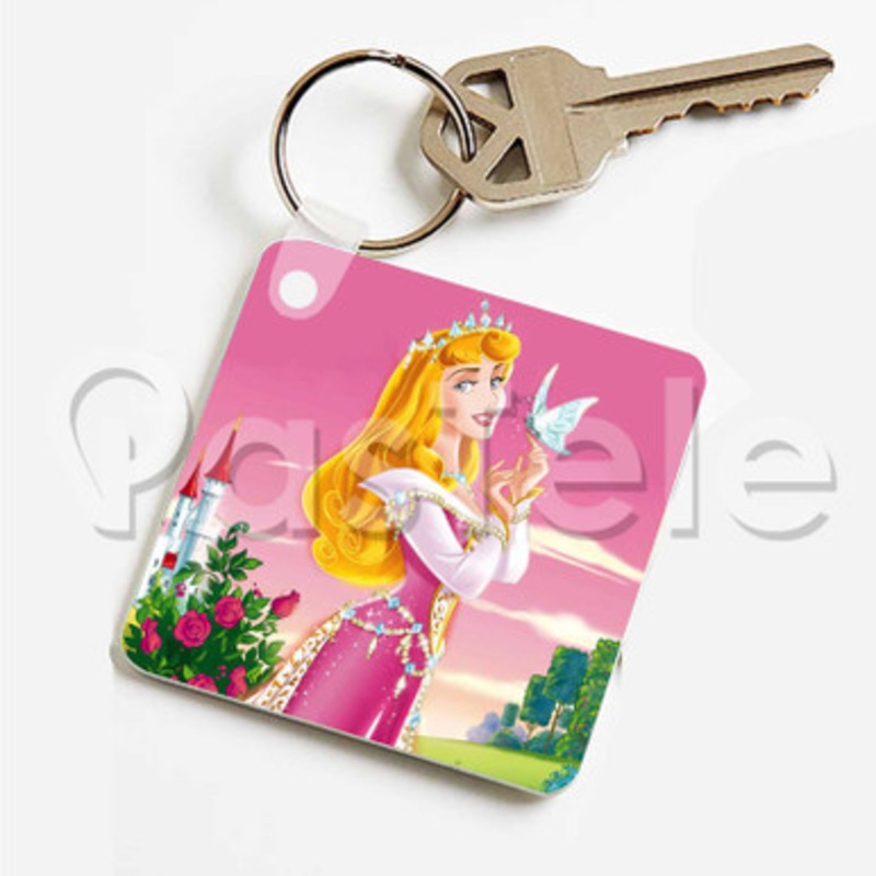 Princess Aurora Custom Art Keychain Key Ring Jewelry Necklaces Pendant Two Sides