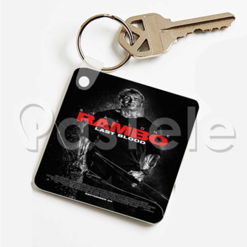 Rambo Last Blood Custom Art Keychain Key Ring Jewelry Necklaces Pendant Two Sides