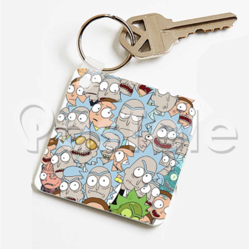 Rick and Morty Outnumbered Custom Art Keychain Key Ring Jewelry Necklaces Pendant Two Sides