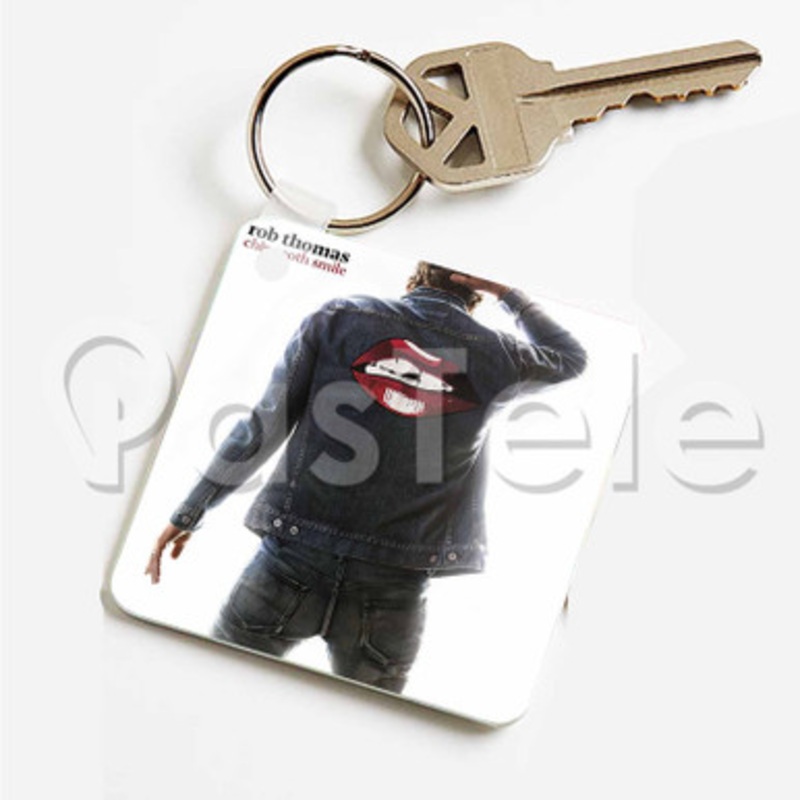 Rob Thomas Chip Tooth Smile Custom Art Keychain Key Ring Jewelry Necklaces Pendant Two Sides