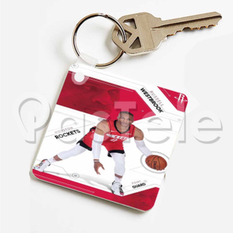 Russell Westbrook Houston Rockets NBA Custom Art Keychain Key Ring Jewelry Necklaces Pendant Two Sides