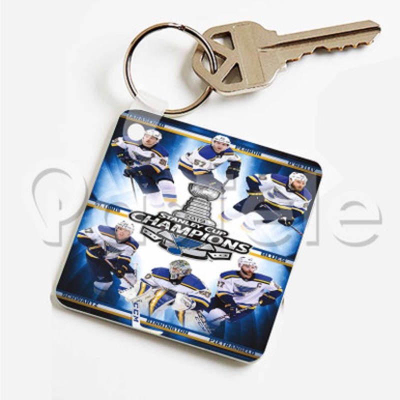 Saint Louis Blues NHL Finals Champions Custom Art Keychain Key Ring Jewelry Necklaces Pendant Two Sides