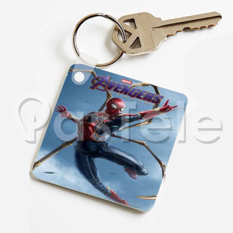 Spider Man Avengers Endgame Custom Art Keychain Key Ring Jewelry Necklaces Pendant Two Sides