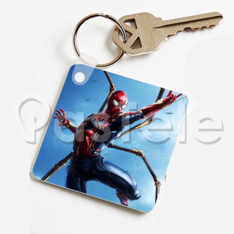Spider Man Custom Art Keychain Key Ring Jewelry Necklaces Pendant Two Sides