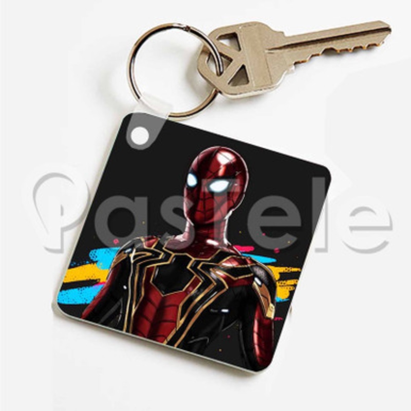 Spiderman Avengers Custom Art Keychain Key Ring Jewelry Necklaces Pendant Two Sides