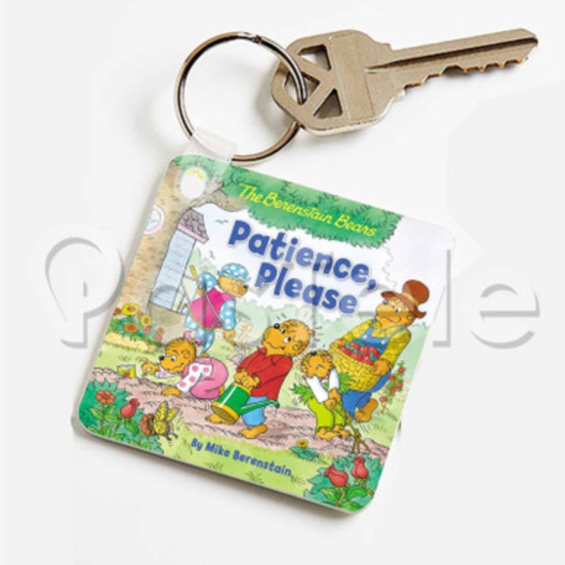 The Berenstain Bears Patience Please Custom Art Keychain Key Ring Jewelry Necklaces Pendant Two Sides