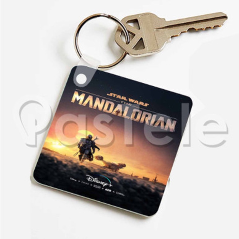 The Mandalorian Custom Art Keychain Key Ring Jewelry Necklaces Pendant Two Sides