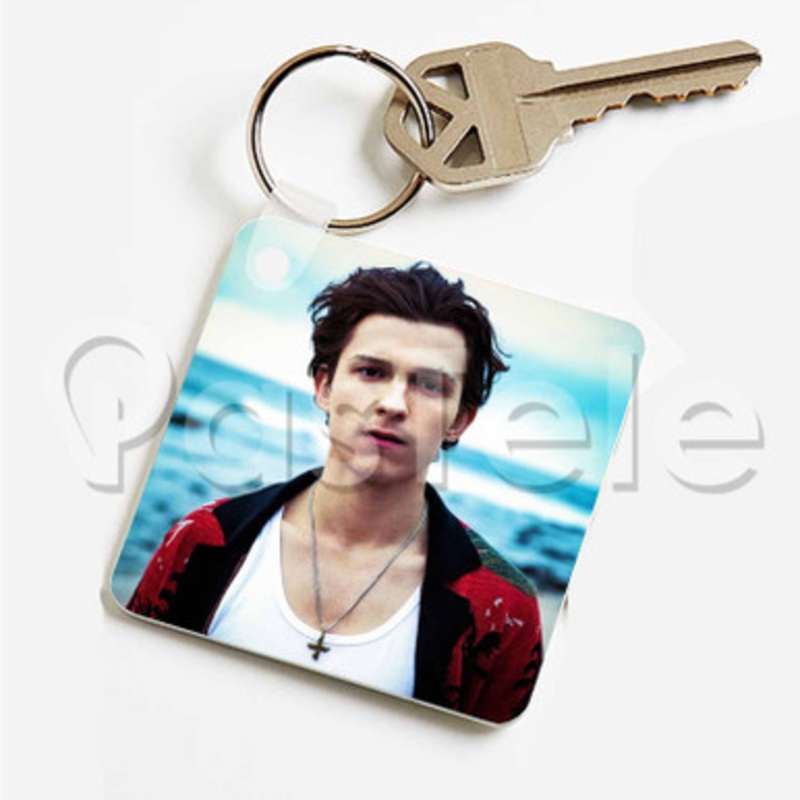 tom holland Custom Art Keychain Key Ring Jewelry Necklaces Pendant Two Sides