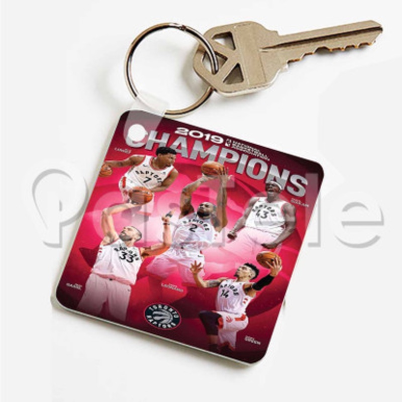 Toronto Raptors NBA Champions Custom Art Keychain Key Ring Jewelry Necklaces Pendant Two Sides